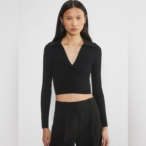Babaton Sculpt Knit Polo Long-sleeve
